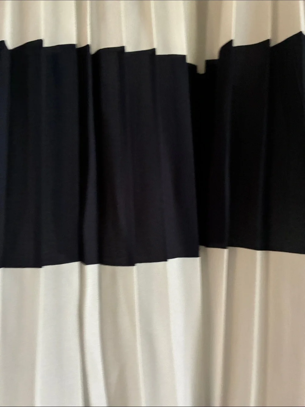 J. Crew Black and White Striped Pleated Midi Skirt